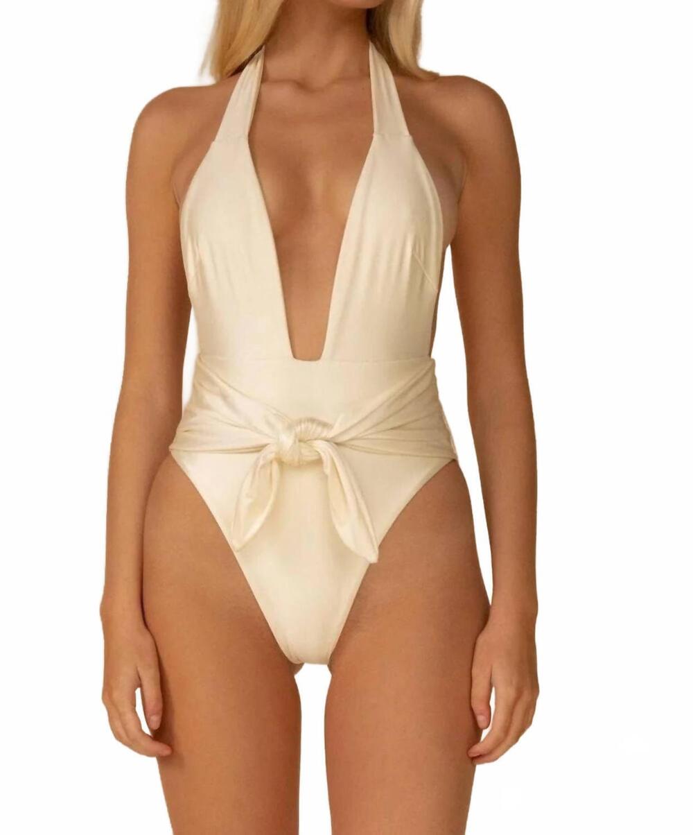 NEW MONTCE silkie tropez tie-up one piece swimsuit in cream
